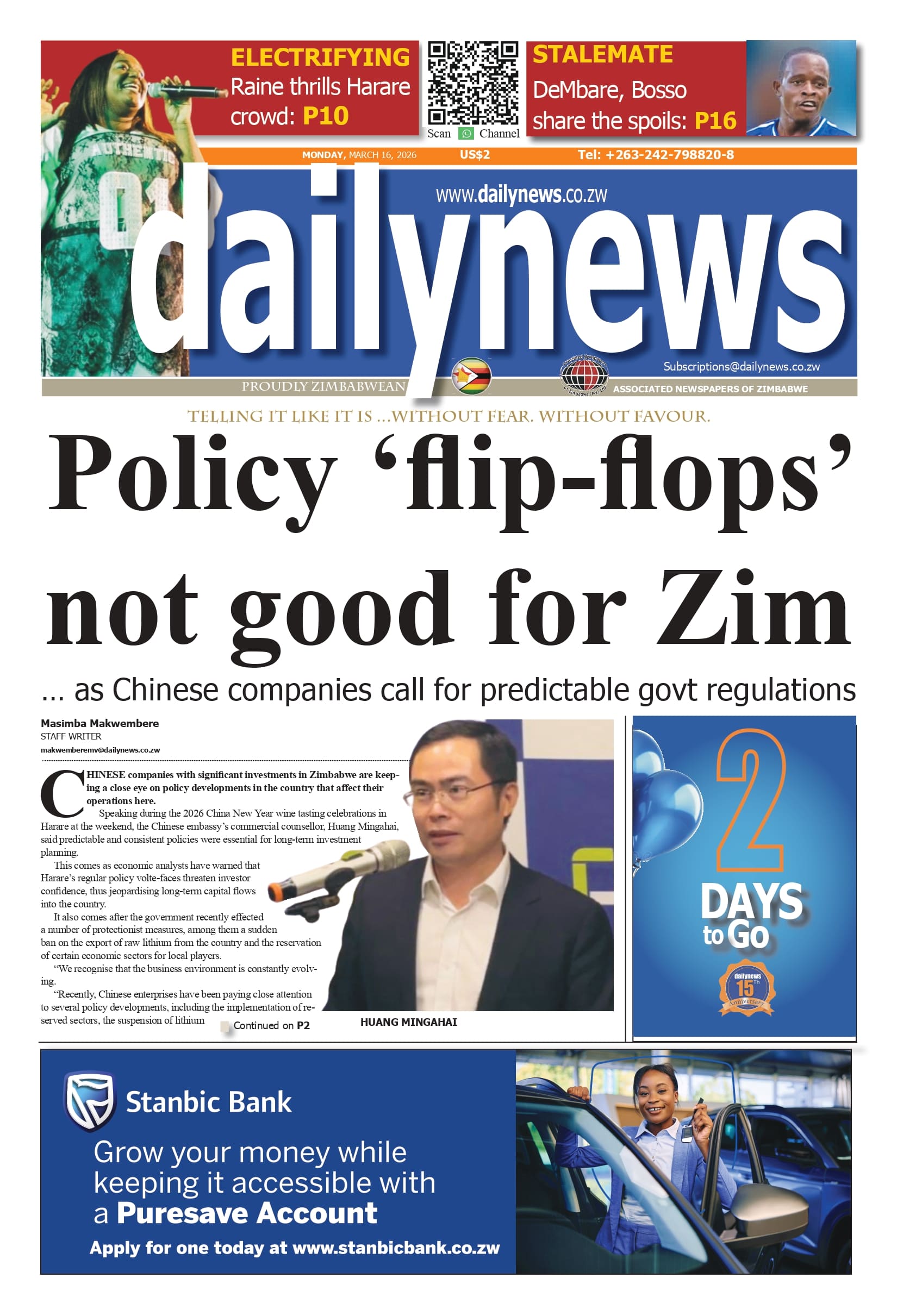 Monday 16 March 2026